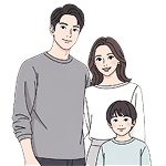 30代ご夫婦と子どものイラスト